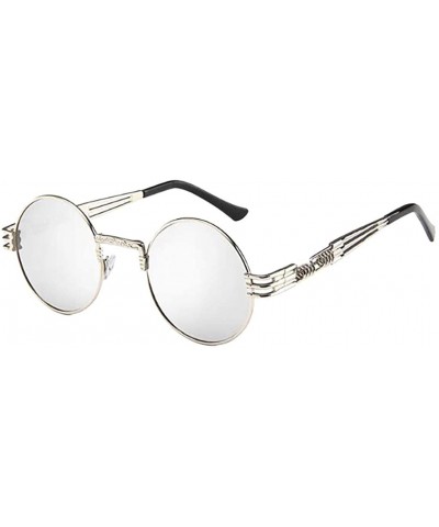 Oval Women Men Vintage Retro Oval Glasses Unisex Big Frame Sunglasses Eyewear - A - C218RKCTDHS $21.33