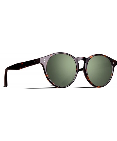 Oversized Polarized Retro Round Style Acetate Full Frame Sunglasses For Men Women UV400 Protection - CH194MYUX79 $39.18
