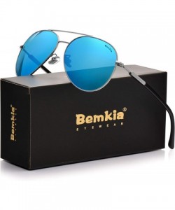 Wayfarer Sunglasses Men Women Aviator-Polarized 60mm Len Shades Metal Frame UV400 - Ice Blue7 - CF18E4TIEGI $15.94