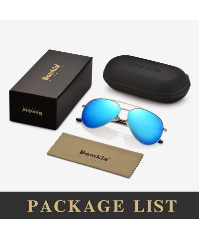 Wayfarer Sunglasses Men Women Aviator-Polarized 60mm Len Shades Metal Frame UV400 - Ice Blue7 - CF18E4TIEGI $15.94