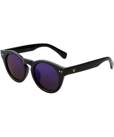 Round Unisex's Fashion Circle Round Polarized Sunglasses L2318 - Black - C012NZ4E1PJ $54.59