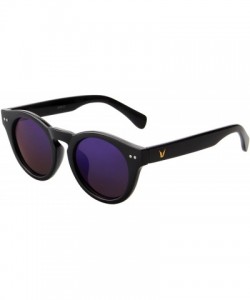 Round Unisex's Fashion Circle Round Polarized Sunglasses L2318 - Black - C012NZ4E1PJ $27.95