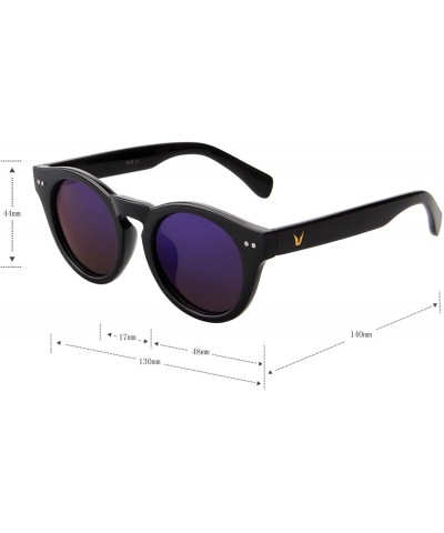 Round Unisex's Fashion Circle Round Polarized Sunglasses L2318 - Black - C012NZ4E1PJ $27.95