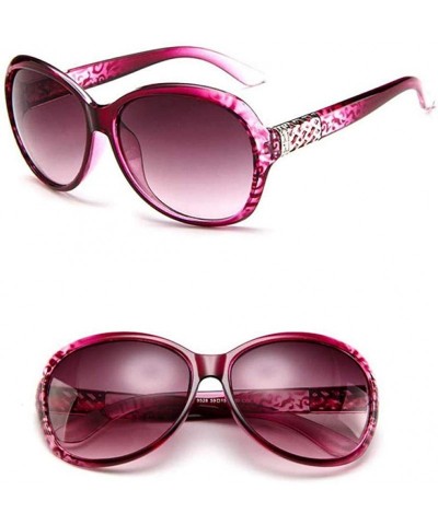 Aviator 2019 Classic Oversized Sunglasses Women Brand Designer Ladies Sun Purple - Purple1 - CP18XAKIQ3O $11.89