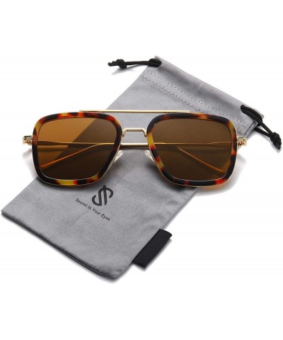 Sport Polarized Sunglasses for Men Women Retro Aviator Square Goggle Classic Alloy Frame HERO SJ1126 - CX18XXUTTD4 $30.57