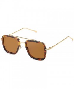Sport Polarized Sunglasses for Men Women Retro Aviator Square Goggle Classic Alloy Frame HERO SJ1126 - CX18XXUTTD4 $11.51
