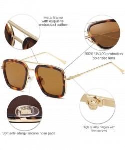 Sport Polarized Sunglasses for Men Women Retro Aviator Square Goggle Classic Alloy Frame HERO SJ1126 - CX18XXUTTD4 $11.51