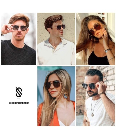 Sport Polarized Sunglasses for Men Women Retro Aviator Square Goggle Classic Alloy Frame HERO SJ1126 - CX18XXUTTD4 $11.51