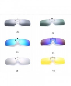 Rectangular Polarized Clip on Sunglasses Anti Glare for Prescription Eyeglasses Clip - Type 5 - CK18OYU34A3 $7.24