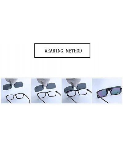 Rectangular Polarized Clip on Sunglasses Anti Glare for Prescription Eyeglasses Clip - Type 5 - CK18OYU34A3 $7.24