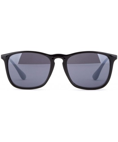 Rectangular Newbee Fashion Classic Unisex Keyhole Fashion Sunglasses with Flash Lens - Matte Smoke - C1182XG9XZX $9.46