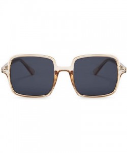 Square Retro Oversized Square Sunglasses for Women Fashion Designer Shade - Champagne - CV196U3R8H5 $18.85