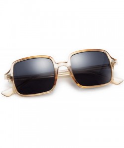 Square Retro Oversized Square Sunglasses for Women Fashion Designer Shade - Champagne - CV196U3R8H5 $18.85