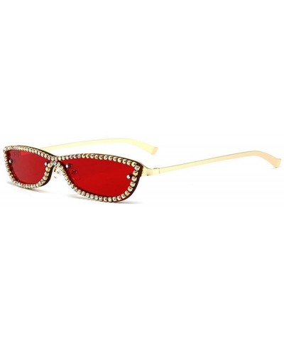 Rimless Diamond Sunglasses Vintage Rimless Eyeglasses - Red - C1198GDMHW5 $17.51