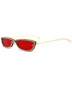 Rimless Diamond Sunglasses Vintage Rimless Eyeglasses - Red - C1198GDMHW5 $17.51