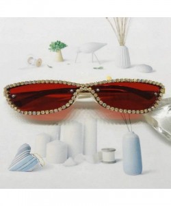 Rimless Diamond Sunglasses Vintage Rimless Eyeglasses - Red - C1198GDMHW5 $17.51