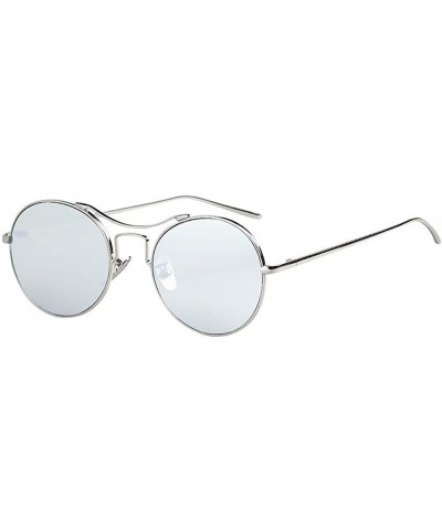 Aviator Korean metal sunglasses - Silver Color - C112JTEBTWH $37.77