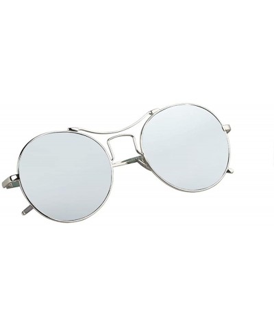 Aviator Korean metal sunglasses - Silver Color - C112JTEBTWH $37.77