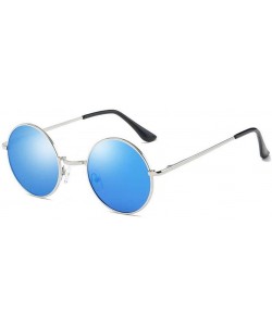 Round Glasses Real Polarized Sunglasses Vintage Sunglass Round Sunglasses UV400 Black Lens - 2 - CG18R3AOXSX $32.39