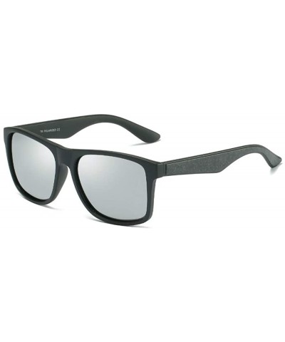 Sport Hd Polarized UV400 Vintage Men Sunglasses Retro Rectangular Ultralight Glasses - Reflective Silver - CC18OX83GZN $33.56