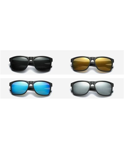 Sport Hd Polarized UV400 Vintage Men Sunglasses Retro Rectangular Ultralight Glasses - Reflective Silver - CC18OX83GZN $15.43