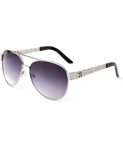 Aviator "Spring" Pilot Style Flower Designs Fashion Sunglasses - 2 Pack- Teal & Black - CX18GQ72528 $31.38