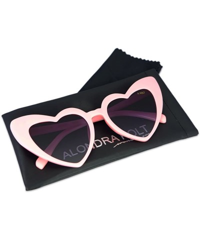 Rimless Heart to Heart retro cat eye sunglasses - Pastel Pink / Deep Blue Gradient - C1180T33K7R $15.07