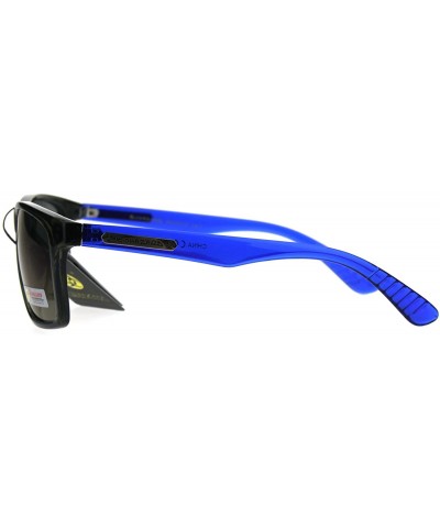 Sport Biohazard Mens Reflective Color Mirror Thin Plastic Sport Sunglasses - Black Blue - CC1872EIZ53 $8.23