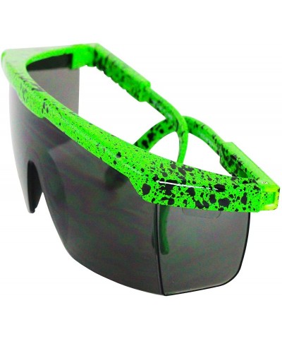 Rimless Semi Rimless Performance Wrap Around Sport Style Retro Mirrored Unisex Sunglasses - Green - CT18THZAMMD $11.23