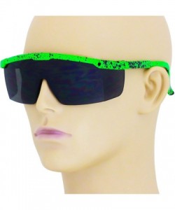 Rimless Semi Rimless Performance Wrap Around Sport Style Retro Mirrored Unisex Sunglasses - Green - CT18THZAMMD $11.23