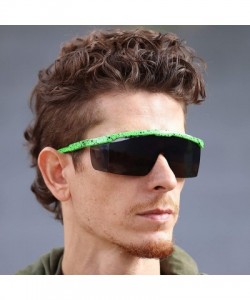 Rimless Semi Rimless Performance Wrap Around Sport Style Retro Mirrored Unisex Sunglasses - Green - CT18THZAMMD $11.23