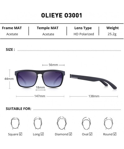 Sport Vintage Polarized Sunglasses for Women&Men 100% UV Protection Fashion Square Oversized Sunglasses - Black&gray - CS18T7...