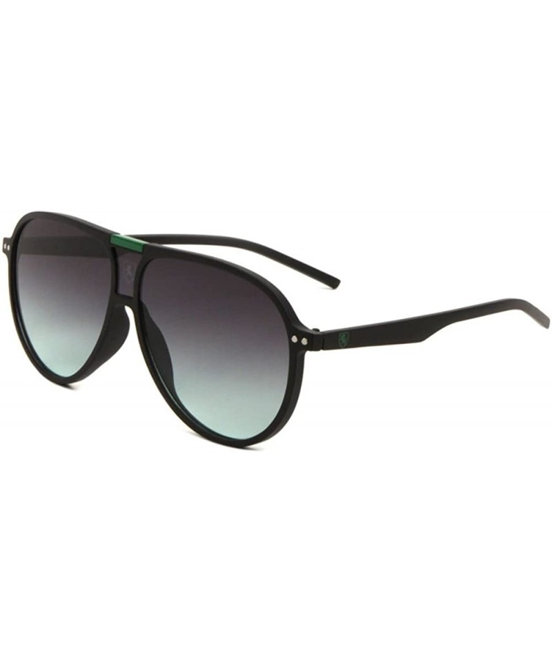 Aviator Retro Turbo Oversized Flat Top Aviator Sunglasses - Black & Green Frame - CS187DZNMY6 $25.35