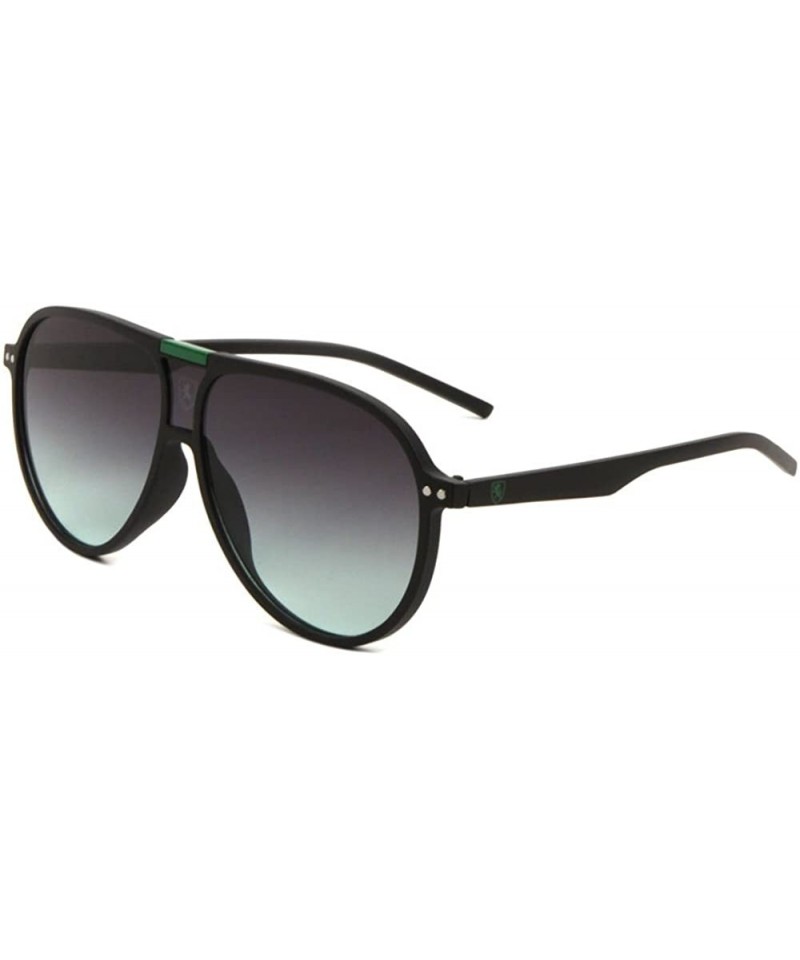Aviator Retro Turbo Oversized Flat Top Aviator Sunglasses - Black & Green Frame - CS187DZNMY6 $25.35