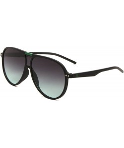 Aviator Retro Turbo Oversized Flat Top Aviator Sunglasses - Black & Green Frame - CS187DZNMY6 $25.35
