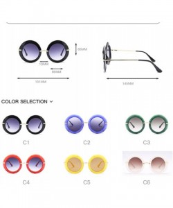 Round Large Circular Round frame Sunglasses trend Sun glasses for Stylish Women UV400 5710 - Green - C818AGGA7OW $8.03