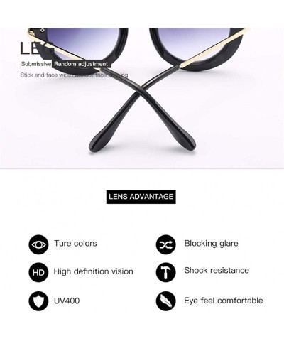 Round Large Circular Round frame Sunglasses trend Sun glasses for Stylish Women UV400 5710 - Green - C818AGGA7OW $8.03