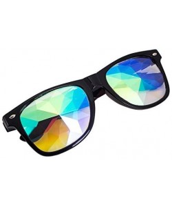 Round Kaleidoscope Glasses Festival Cosplay Rainbow Prism Sunglasses Goggles - Black(square) - CF186M5Z2AR $14.34