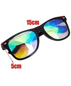 Round Kaleidoscope Glasses Festival Cosplay Rainbow Prism Sunglasses Goggles - Black(square) - CF186M5Z2AR $14.34