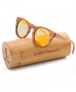 Wayfarer Polarized Round Sunglasses for Women Handmade Walnut Wood Glasses Vintage Mens Sun Shade with Bamboo Case UV400 - CH...