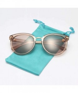 Oval Womens Oval Oversized Classic Polarized UV Protection Crystal Brand Designer Sunglasses for Women 1971 - Brown - CX18R5O...