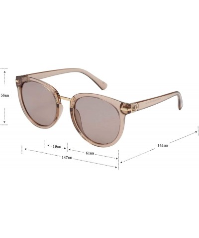 Oval Womens Oval Oversized Classic Polarized UV Protection Crystal Brand Designer Sunglasses for Women 1971 - Brown - CX18R5O...