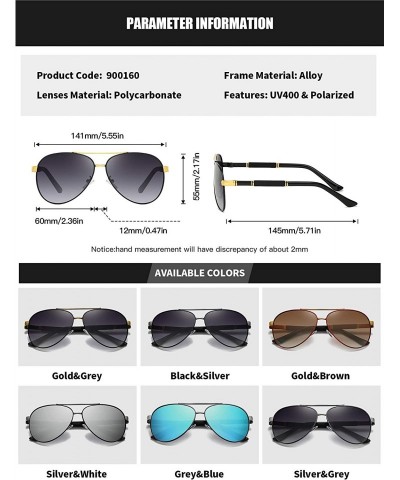 Sport Mens Aviator Sunglasses Polarized Alloy PC Frame Shades for Driving Fishing Golf UV400 Protection - Gold Brown - CY18AY...