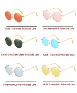 Sport Polarized Sunglasses Mens Driving Metal Oval Women UV400 Protection Dark Glasses - Gold Frame/Pink Polarized Lens - CO1...