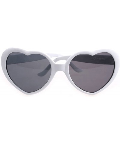 Cat Eye Women Fashion Oversized Heart Shaped Retro Sunglasses Cute Eyewear UV400 - White - CA12OBGCG00 $9.66