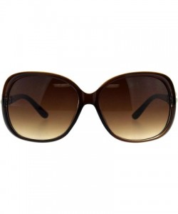 Square Womens Square Frame Sunglasses Classy Elegant Rhinestone Design - Brown (Brown) - CP18DK46DE9 $12.62