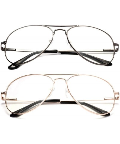 Aviator Clear Aviator Fun Costume Eye Glasses Classic Vintage Fun Props Clear Lenses Frames - C3185QE94GS $9.81