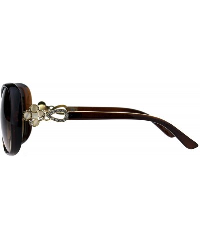 Square Womens Square Frame Sunglasses Classy Elegant Rhinestone Design - Brown (Brown) - CP18DK46DE9 $12.62