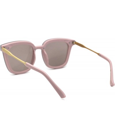 Rectangular Womens Panel Lens Boyfriend Horn Rim Chic Sunglasses - Pink Grey - C518WOUUH5U $10.18