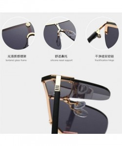 Rimless Sunglasses Women Rimless Square Big Sun Glasses for Women Summer Style Female Uv400 Alloy Mens Accessories - C5199QCS...